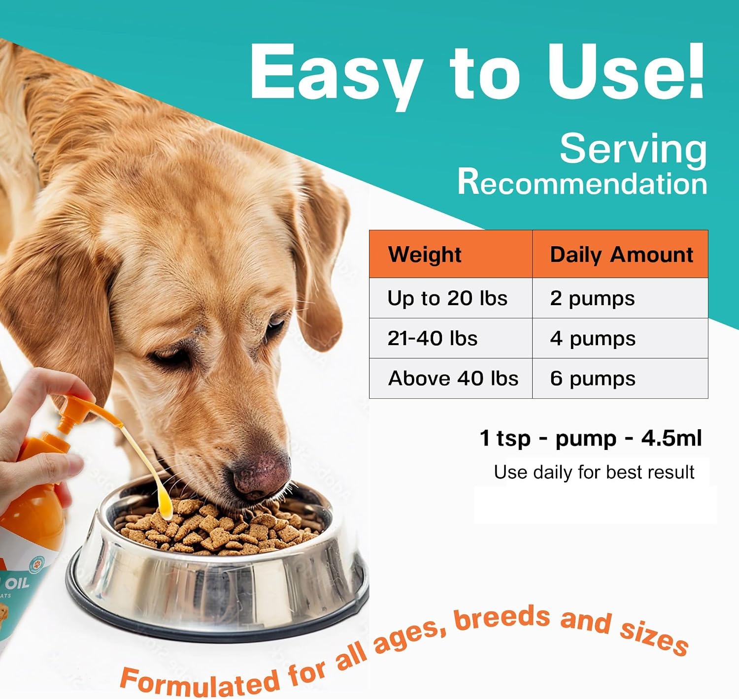 Fur & Health Wild Alaskan Salmon Oil for Dogs & Cats | Omega-3 EPA & DHA Supplement for Healthy Skin, Shiny Coat & Joint Support