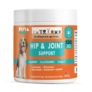 Hip and Joint Support Soft Chews for Dogs – Glucosamine, MSM, and Omega 3 Supplement