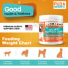 Allergy Support Chew for dogs with feeding weight chart and dosage recommendations by weight range, by Fur & Health.